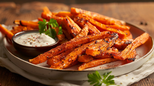 Frites de Carottes à la Friteuse à Air aux Épices BBQ à l'Ail Noir