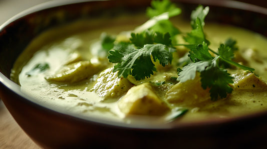 curry de citrouille verte avec coriandre