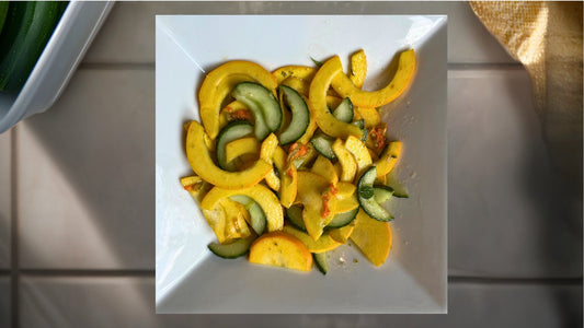 salade de courgette jaunes et concombres